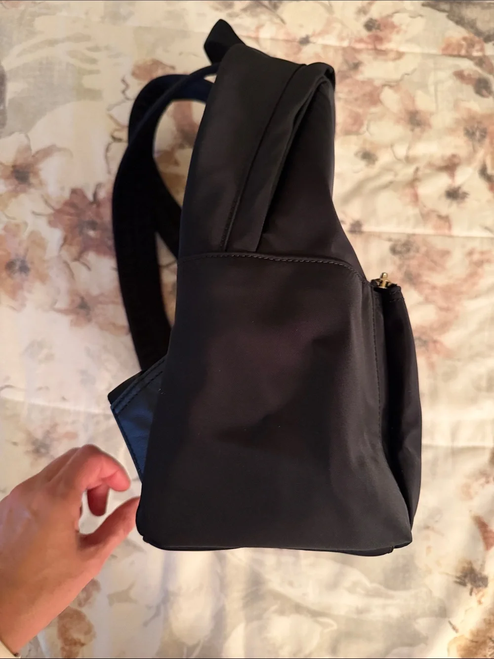 kate spade Black Nylon Mini Backpack with Gold Hardware